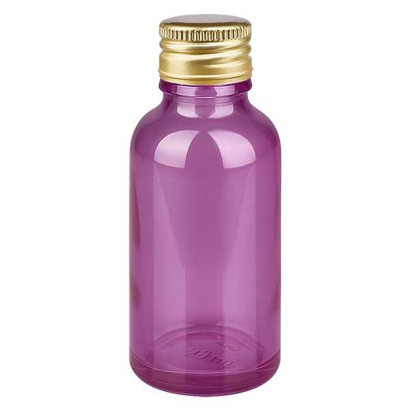 30 ml flaske 11 mm skruelåg aluminium guld standard PurpleLine. UT18/30