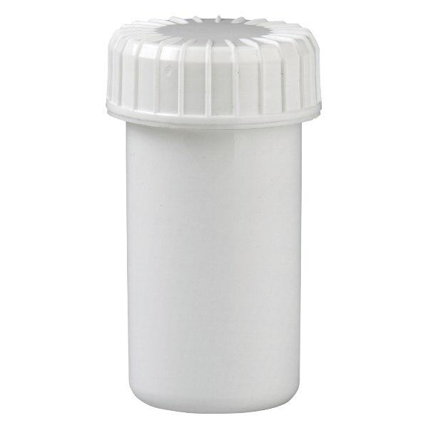 Hvid skruekrukke 20 ml med rillet låg Hvid skruekrukke 20 ml med rillet låg