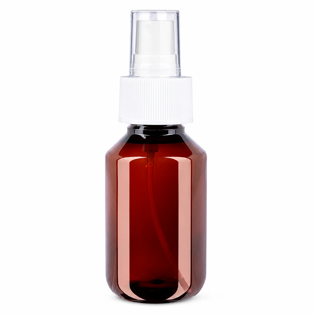PET-flaske 100 ml med forstøver hvid Nachfüllbare PET Flasche 100ml mit weissem Zerstäuber für Parfum und Seren