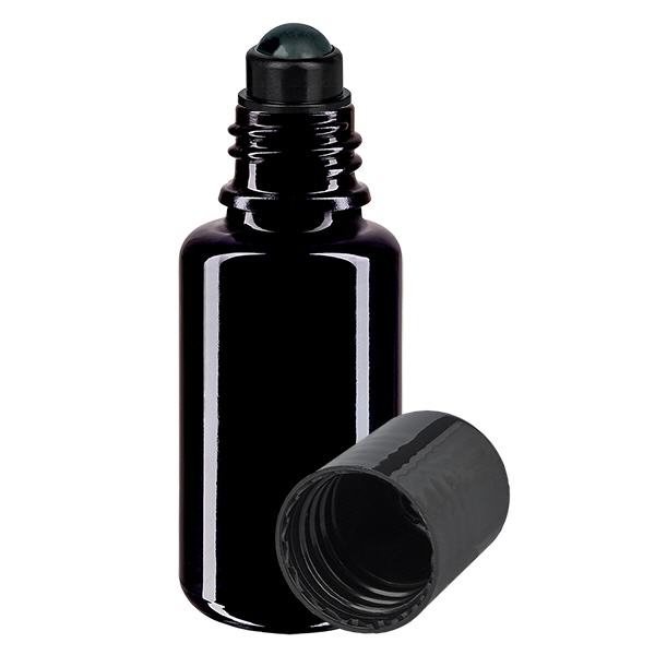 Apoteksflaske viol. 20ml roll-on hætte sort Apoteksflaske viol. 20ml roll-on hætte sort