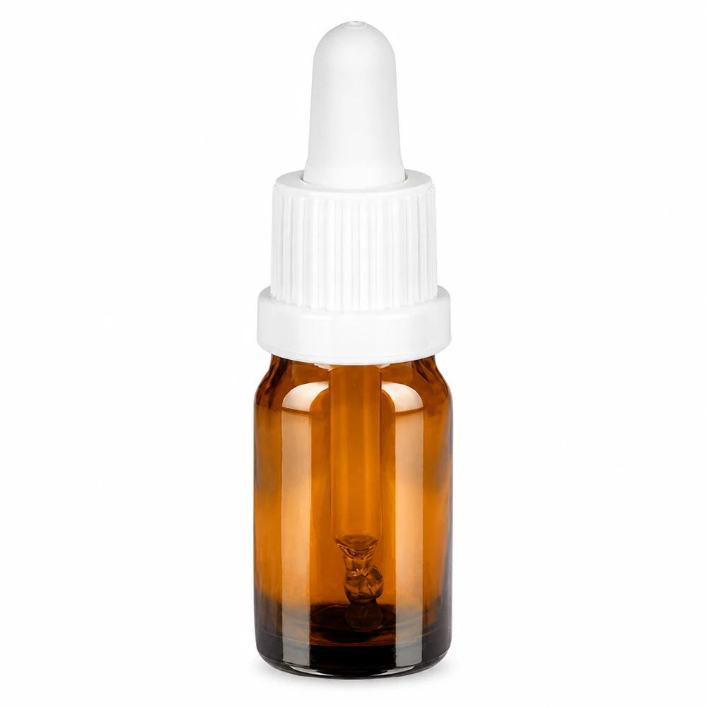 5 ml pipetteflaske hvid OV BrownLine UT18/5 5 ml pipetteflaske brun med hvid hætte til præcis dosering af væsker