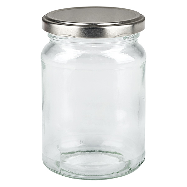 205 ml rund krukke med BasicSeal-låg sølv UNiTWIST