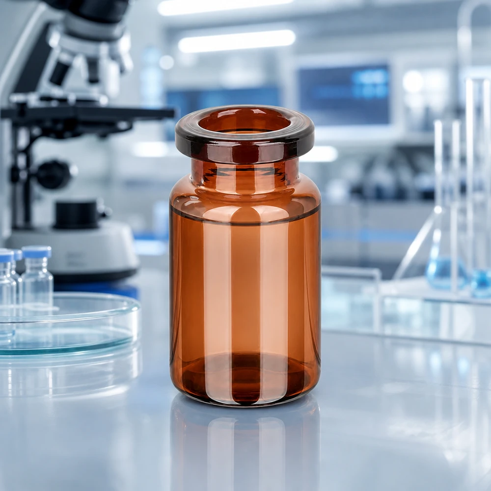 Injektionsflaske af ravfarvet glas 5 ml Pharmazeutische Braunglas Flasche 5ml für Lyophilisation und Abfüllung von Medikamenten