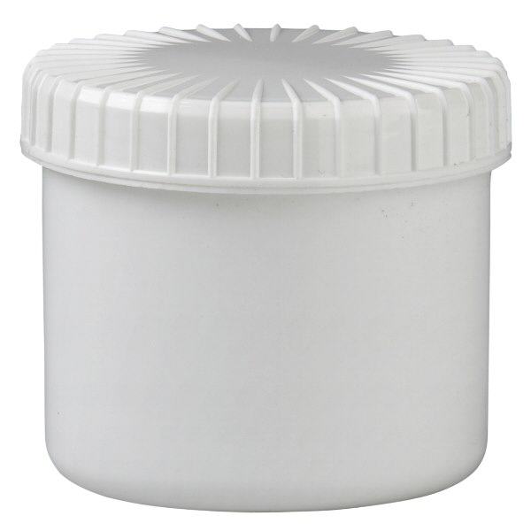 Hvid skruekrukke 135 ml med rillet låg Hvid skruekrukke 135 ml med rillet låg