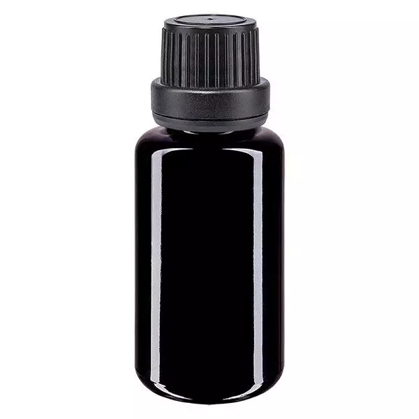 Apoteksflaske viol. 20ml dryp v. Pr. 2mm sort OV Apoteksflaske viol. 20ml dryp v. Pr. 2mm sort OV