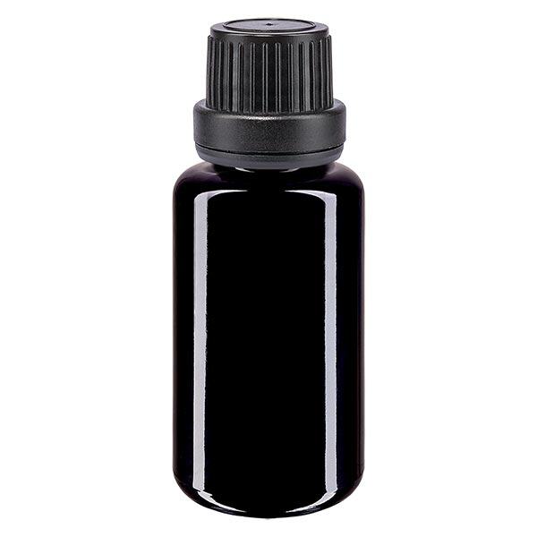 Apoteksflaske viol. 20ml dryp v. Pr. 2mm sort OV Apoteksflaske viol. 20ml dryp v. Pr. 2mm sort OV