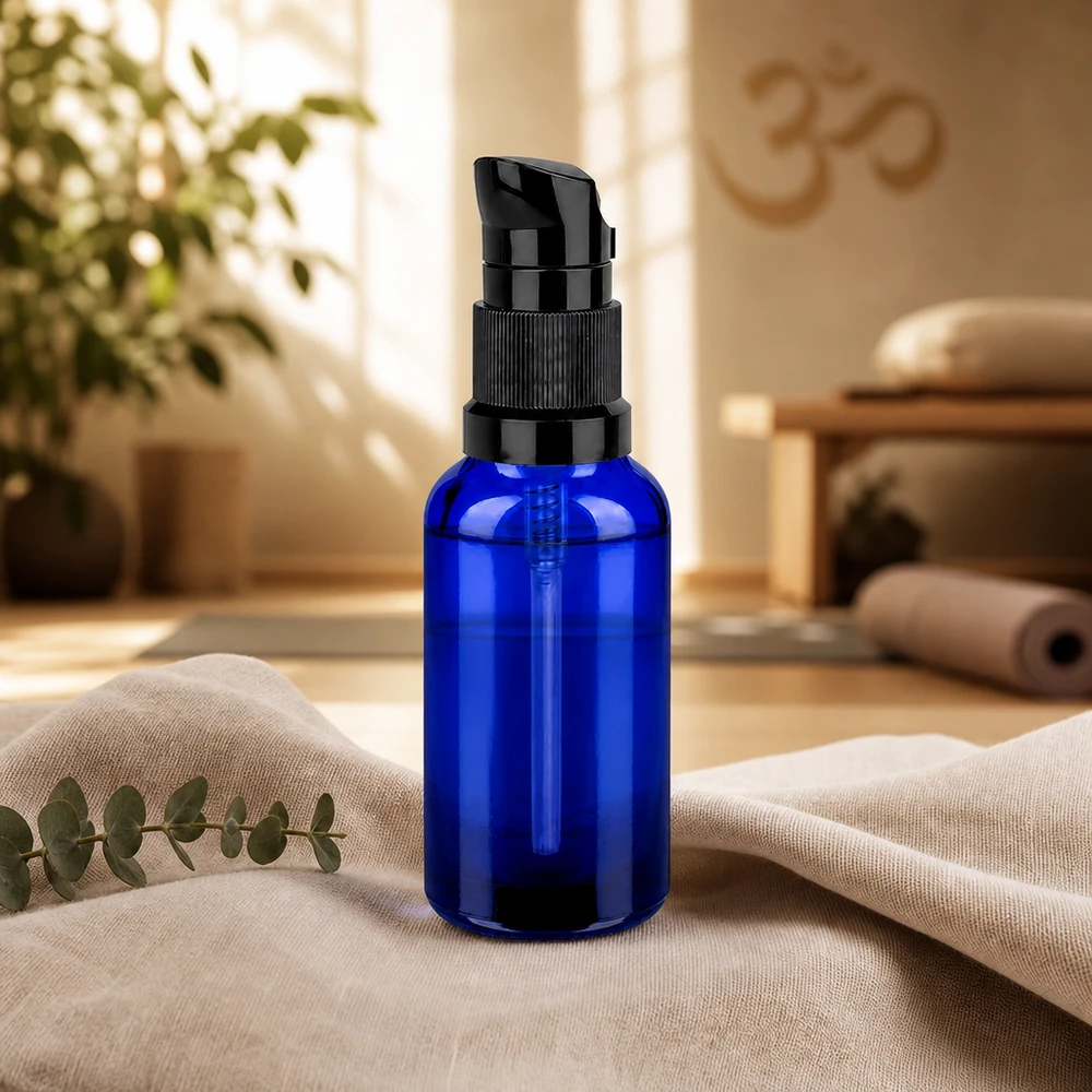 30 ml pumpeflaske med sort STD-gevind UT18/30 til professionel påfyldning af kosmetik