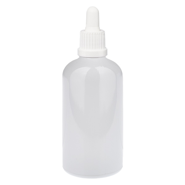 100 ml pipetteflaske hvid originalitetslukning WhiteLine UT18/100 100 ml pipetteflaske hvid originalitetslukning WhiteLine UT18/100