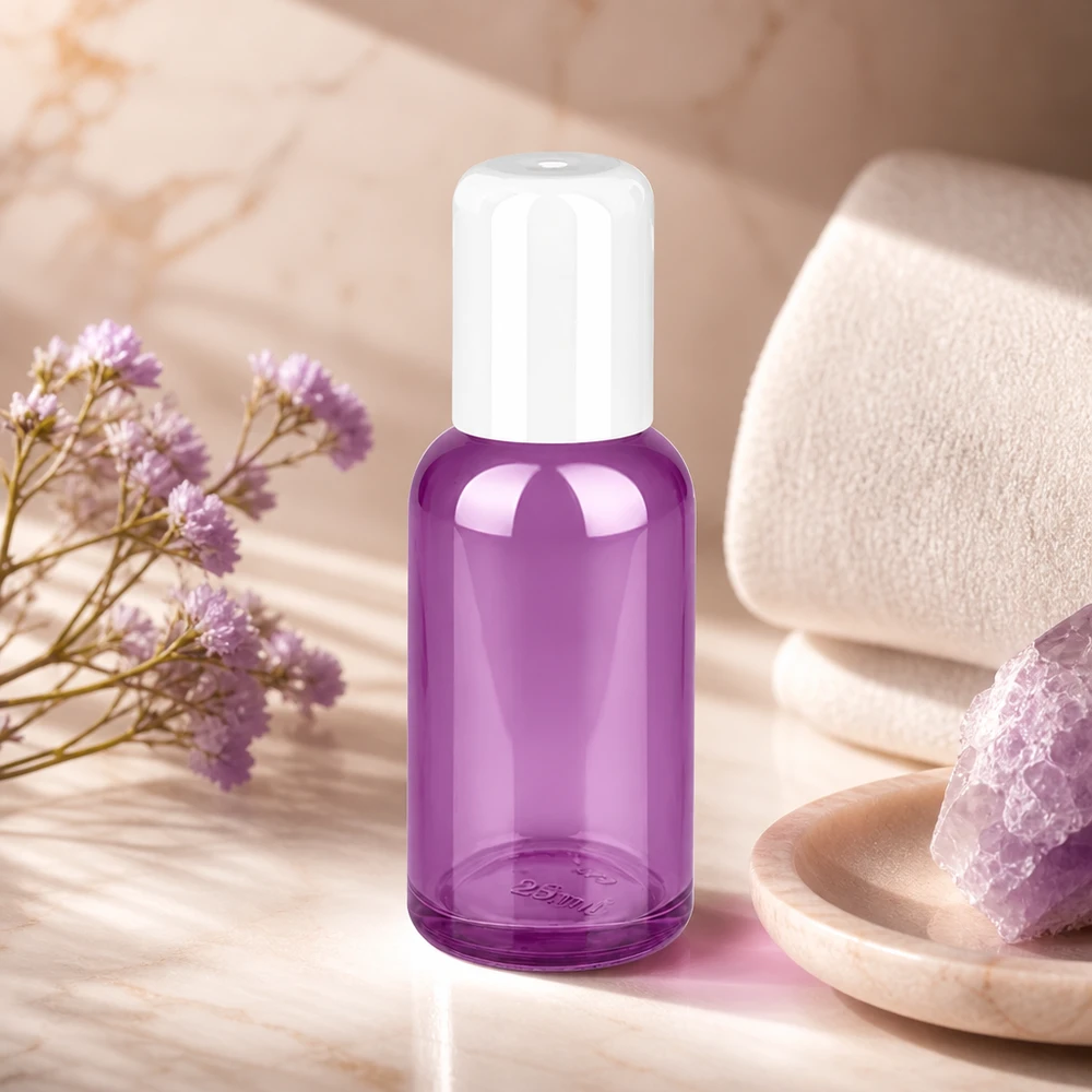 30 ml roll-on-flaske hvid standard PurpleLine UT18/30 30 ml roll-on-flaske af høj kvalitet i violet med praktisk roll-ball-system til nem dosering