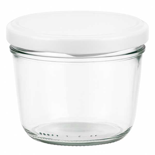 230 ml Briller med BasicSeal-låg hvid UNiTWIST 230 ml murerbalje med hvidt BasicSeal-låg - glas til syltetøj og konserves