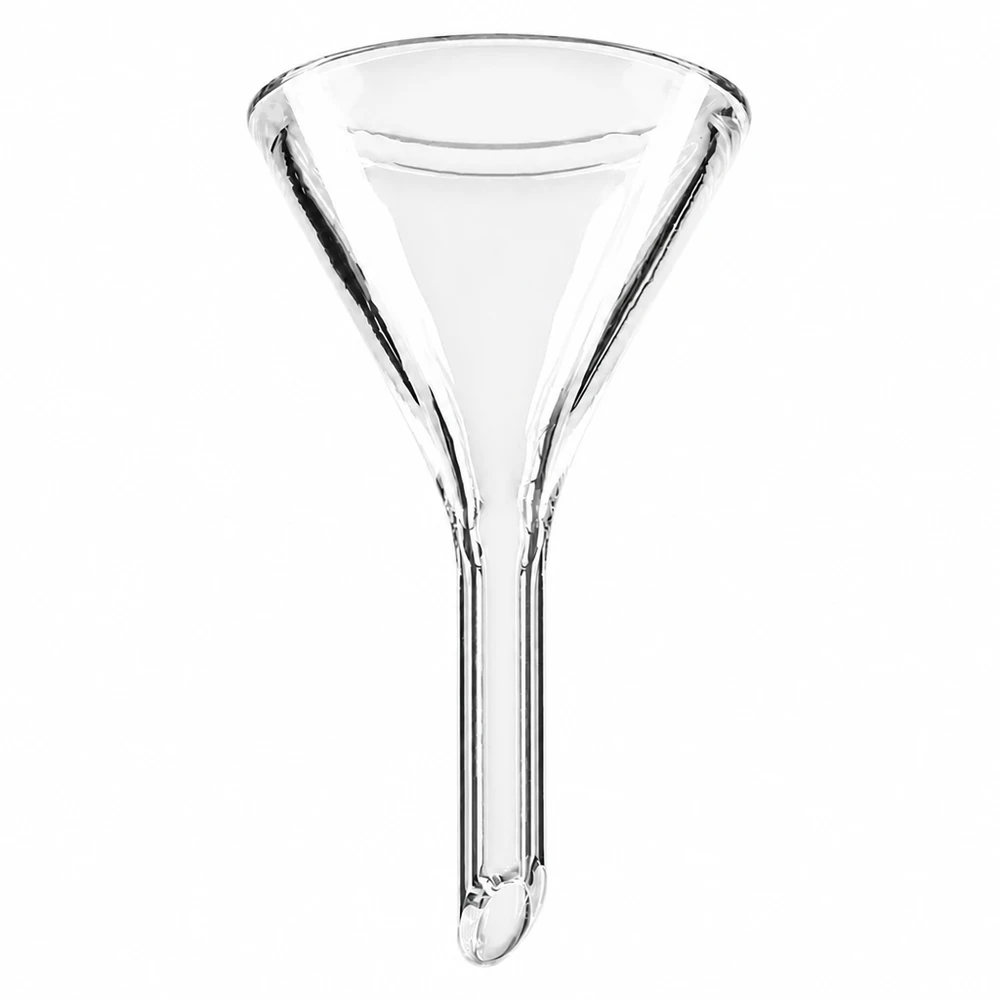 Tragt Ø 30 mm sodakalk, vinkel 60°, kort model Glastragt 30 mm i diameter lavet af sodakalkglas med 60 graders vinkel til laboratoriebrug