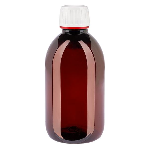 PET-flaske 250 ml med hvid flip-top-kapsel. PET-flaske 250 ml med hvid flip-top-kapsel.