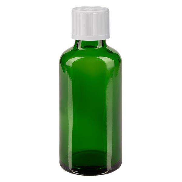 Apoteksflaske grøn 50ml dråbetæller hvid KiSi St Apoteksflaske grøn 50ml dråbetæller hvid KiSi St