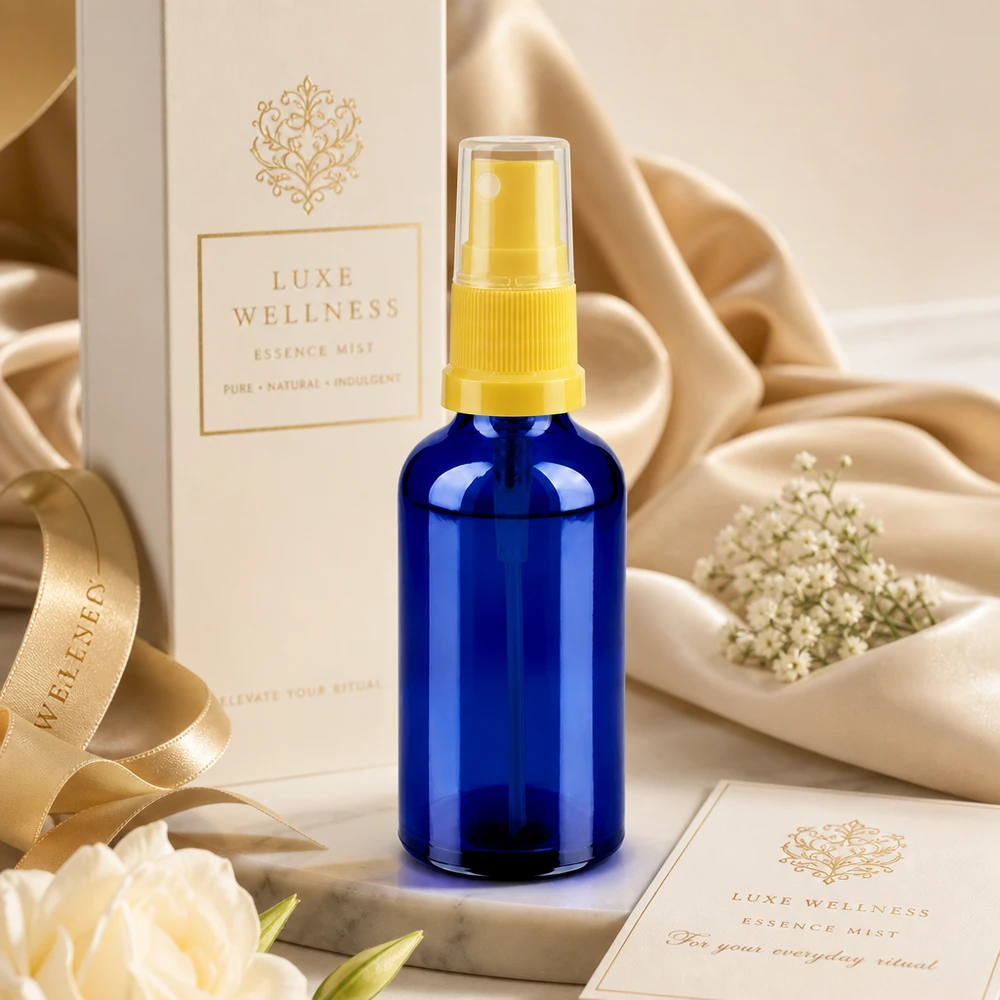 50 ml sprayflaske gul/tr. STD BlueLine UT18/50 STD BlueLine sprayflaske 50 ml med UT18-gevind - professionel kvalitet til wellness og aromaterapi