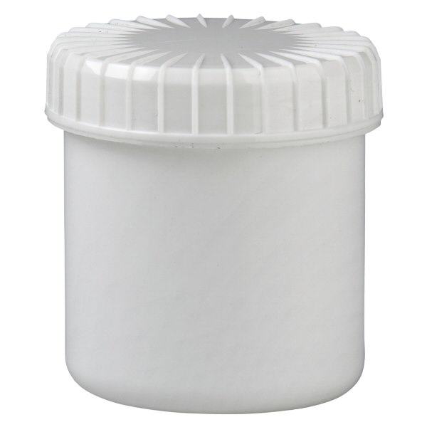 Hvid skruekrukke 75 ml med rillet låg Hvid skruekrukke 75 ml med rillet låg
