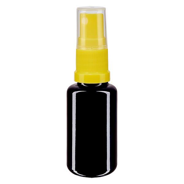 Apotekerflaske viol. 20ml spraytilbehør gul Apotekerflaske viol. 20ml spraytilbehør gul