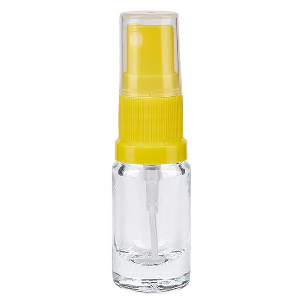 Apotekerflaske klar 5ml spraytilbehør gul Apotekerflaske klar 5ml spraytilbehør gul