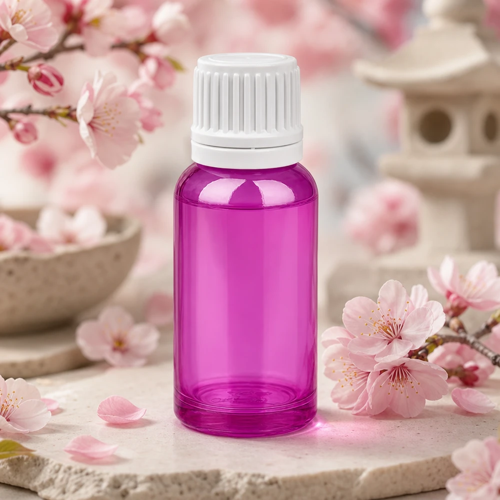 20 ml dråbeflaske 0,7 mm hvid Originality skruelåg PurpleLine UT18/20 Gennemsigtig dråbeflaske 20 ml af højkvalitetsplast med hvid hætte til kosmetiske produkter