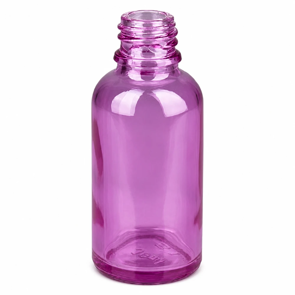 30 ml sprayflaske hvid/transparent Standard PurpleLine UT18/30 Tom 30 ml glasflaske i transparent lilla til æteriske olier og parfume