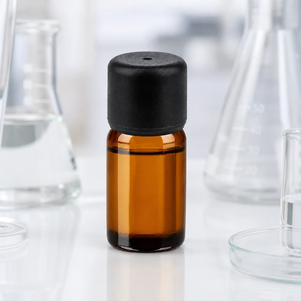 Premium 5 ml ravfarvet glasflaske med 6 mm standardhætte til professionelle laboratorieopgaver