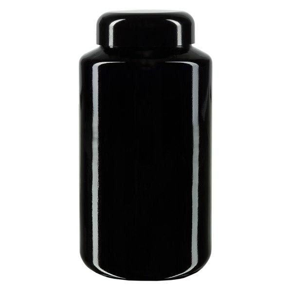 Krukke med bred munding, violet glas, 500 ml, med sort låg Krukke med bred munding, violet glas, 500 ml, med sort låg