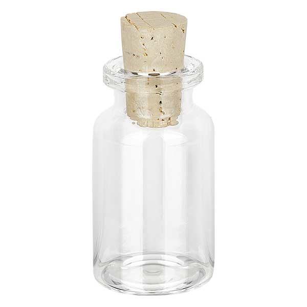 Klar glasflaske 10ml med kork 11/14mm Klar glasflaske 10ml med kork 11/14mm
