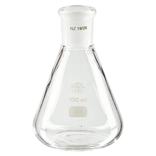 Erlenmeyer-kolbe 100 ml med standard slebet led (19/26)