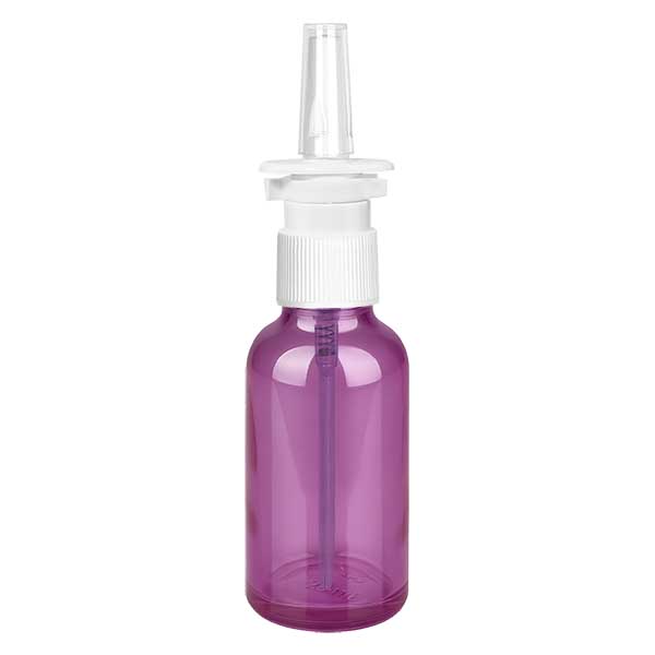 30 ml næsesprayflaske hvid/transparent standard PurpleLine. UT18/30