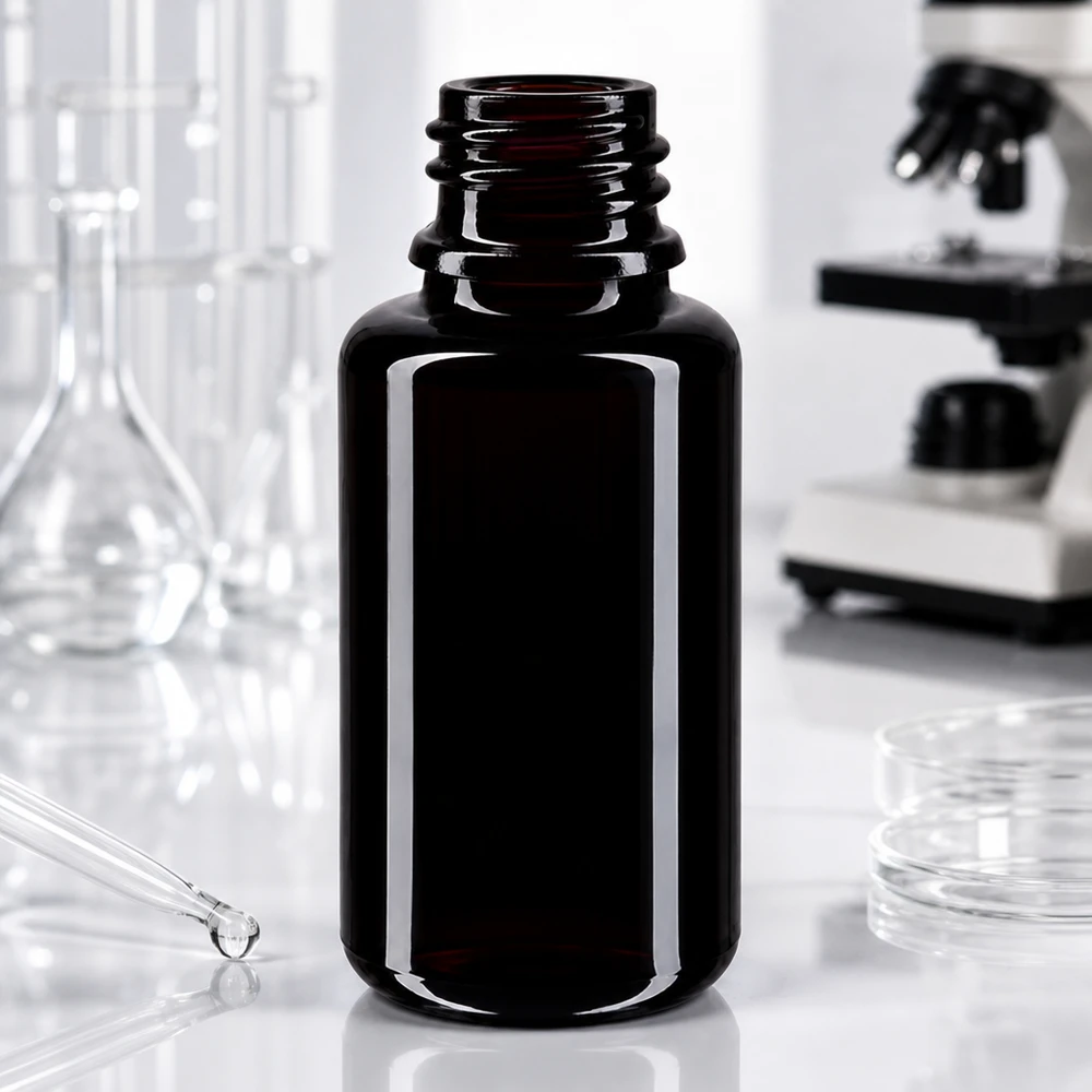 Violet glasflaske 20ml DIN 18 (Mironglas) Mørkeviolet glasdråbeflaske Orion 20 ml til præcis laboratorieapplikation af essenser