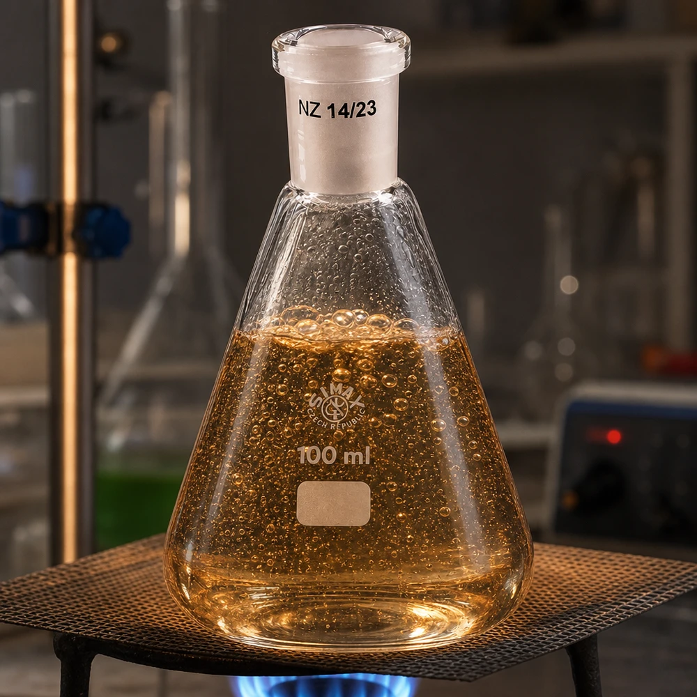 Erlenmeyer-kolbe 100 ml med standard slebet led (14/23) Erlenmeyer-kolbe 100 ml med standard slebet led (14/23)