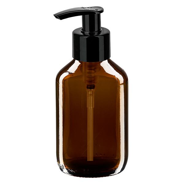 150 ml medicinflaske brun, med dispenserpumpe sort ApoGlas. Farmaceutisk kvalitet fra EU-produktion. 28 mm (PP28) gevind. (sirup, let glasflaske) 150 ml medicinflaske brun, med dispenserpumpe sort ApoGlas. Farmaceutisk kvalitet fra EU-produktion. 28 mm (PP28) gevind. (sirup, let glasflaske)