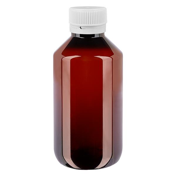 PET-flaske 200 ml med hvid riflet OV PET-flaske 200 ml med hvid riflet OV