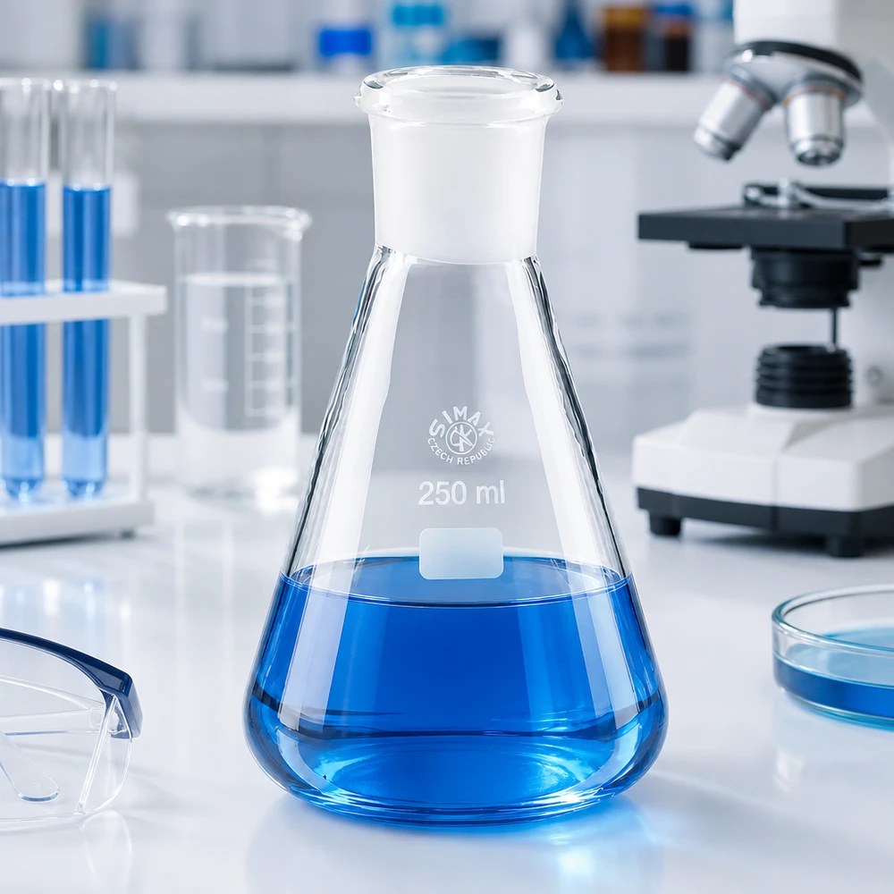 Erlenmeyer-kolbe 250 ml med standard slebet led (29/32) Erlenmeyer-kolbe 250 ml med standard slebet led (29/32)