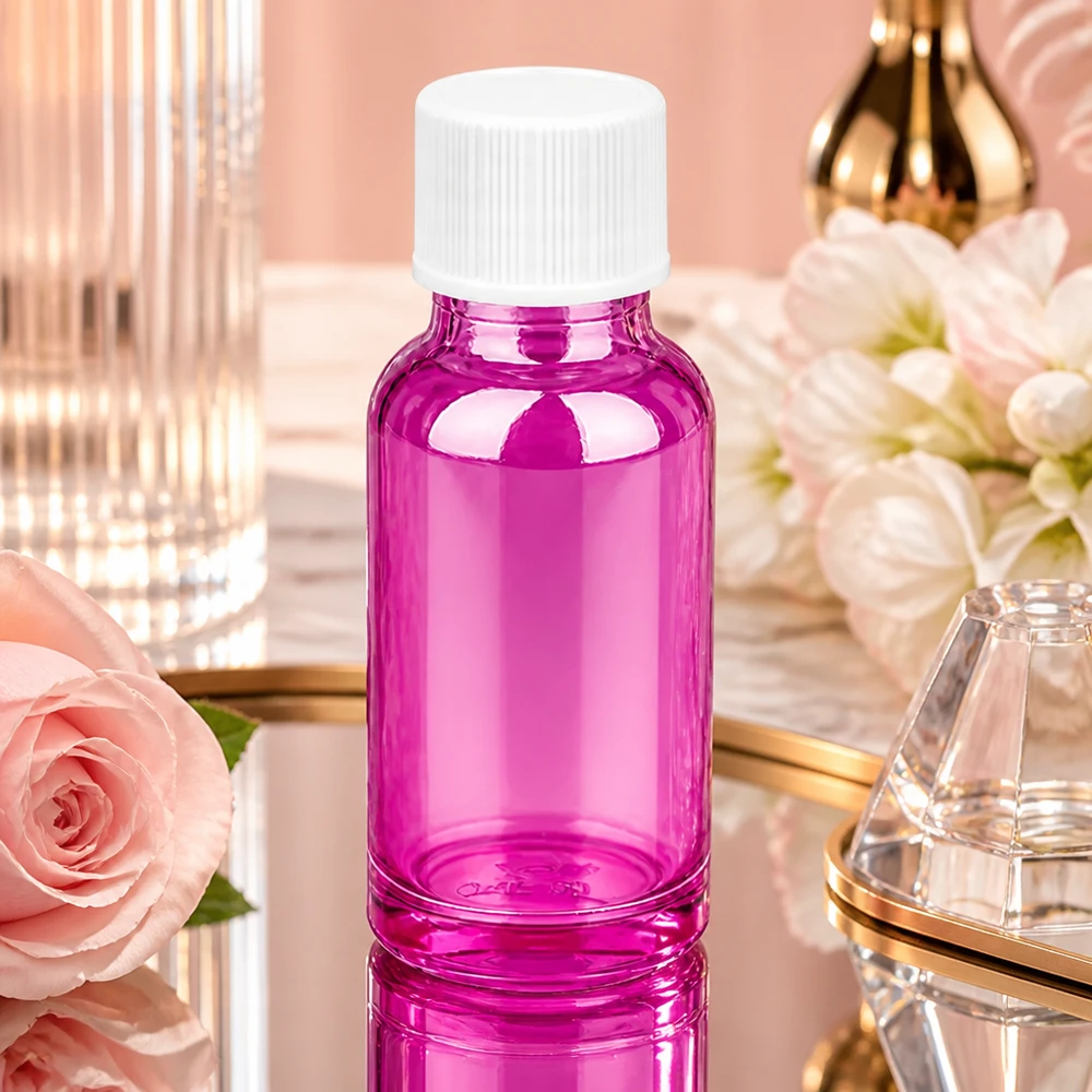 20 ml flaske 11 mm skruelåg hvid standard PurpleLine UT18/20 Elegant 20 ml flaske i lys violet med praktisk 11 mm hætte til skønhedsprodukter