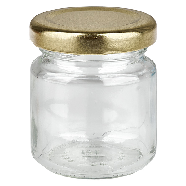53 ml rund krukke med BasicSeal-låg guld UNiTWIST