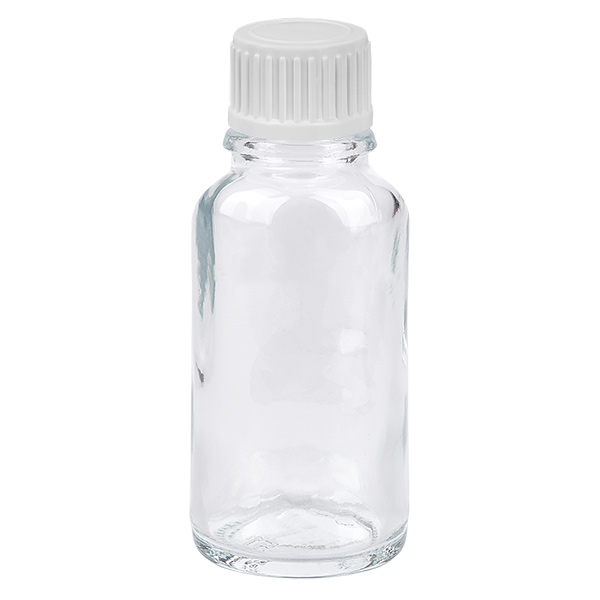 20 ml Dropperflaske 0,9 mm hvid STD ClearL. UT18/20