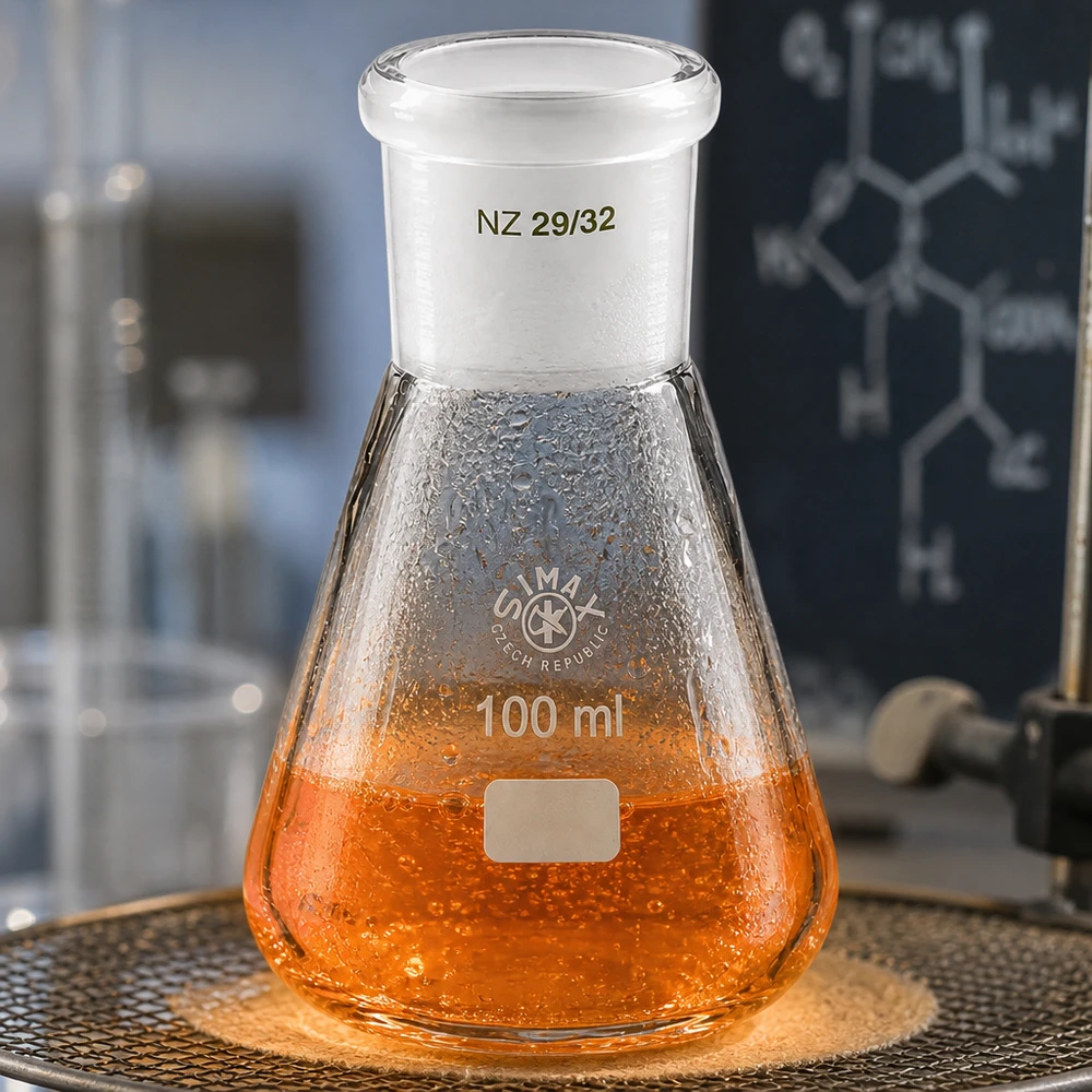 Erlenmeyer-kolbe 100 ml med standard slebet led (29/32) Erlenmeyer-kolbe 100 ml med standard slebet led (29/32)