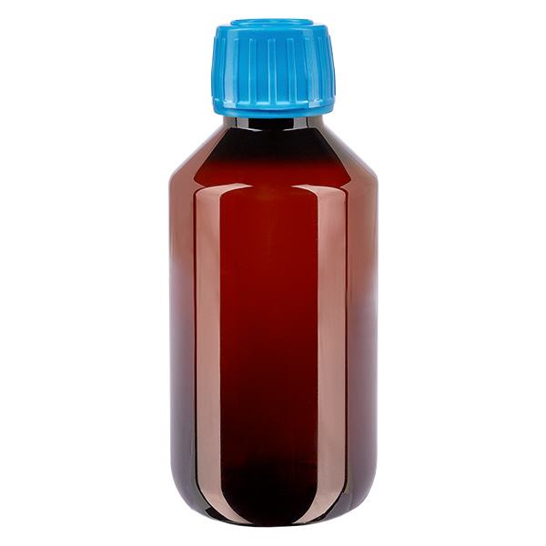 PET-flaske 200 ml med blå hætte OV PET-flaske 200 ml med blå hætte OV