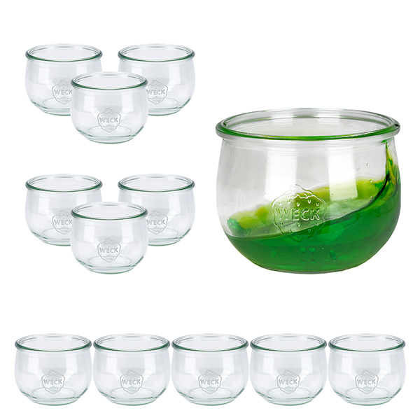 Sæt med 12 Weck-krukker 580 ml tulipankrukker 1/2 l