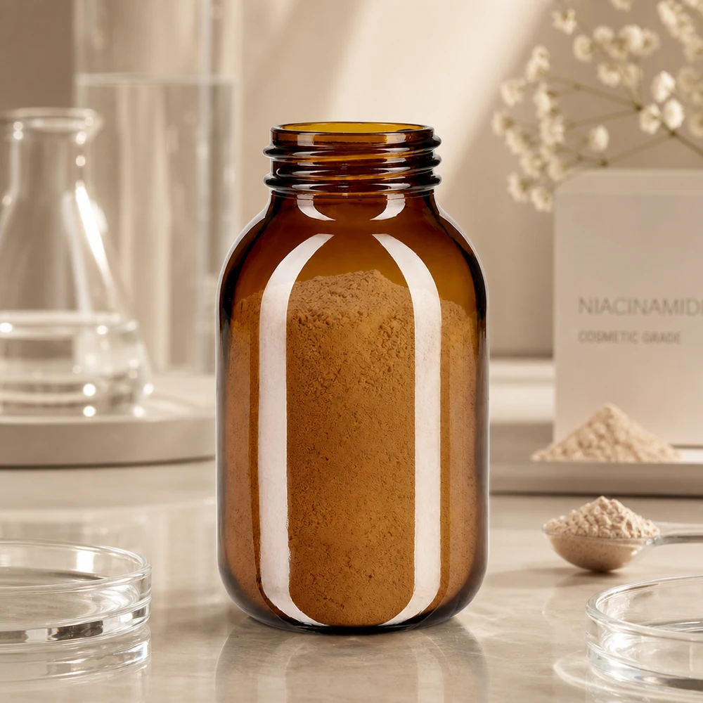 500 ml flaske med bred hals, ravfarvet glas Tom 500 ml bredhalset flaske af ravfarvet glas til pulveriserede stoffer og kosttilskud