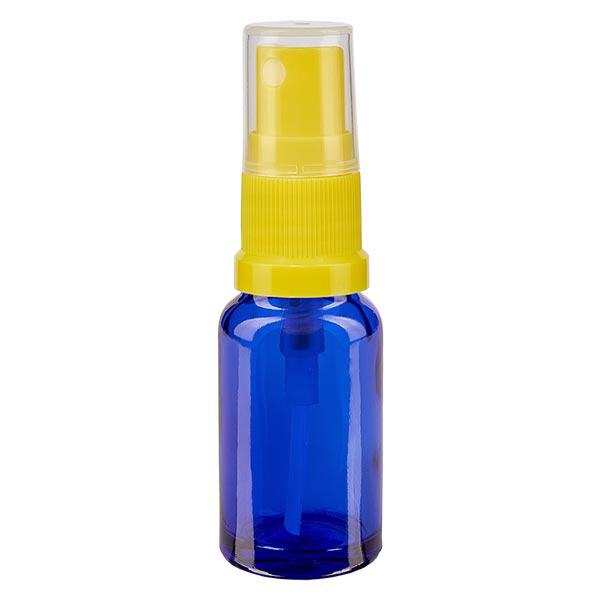 Apotekerflaske blå 10 ml spraytilbehør gul Apotekerflaske blå 10 ml spraytilbehør gul