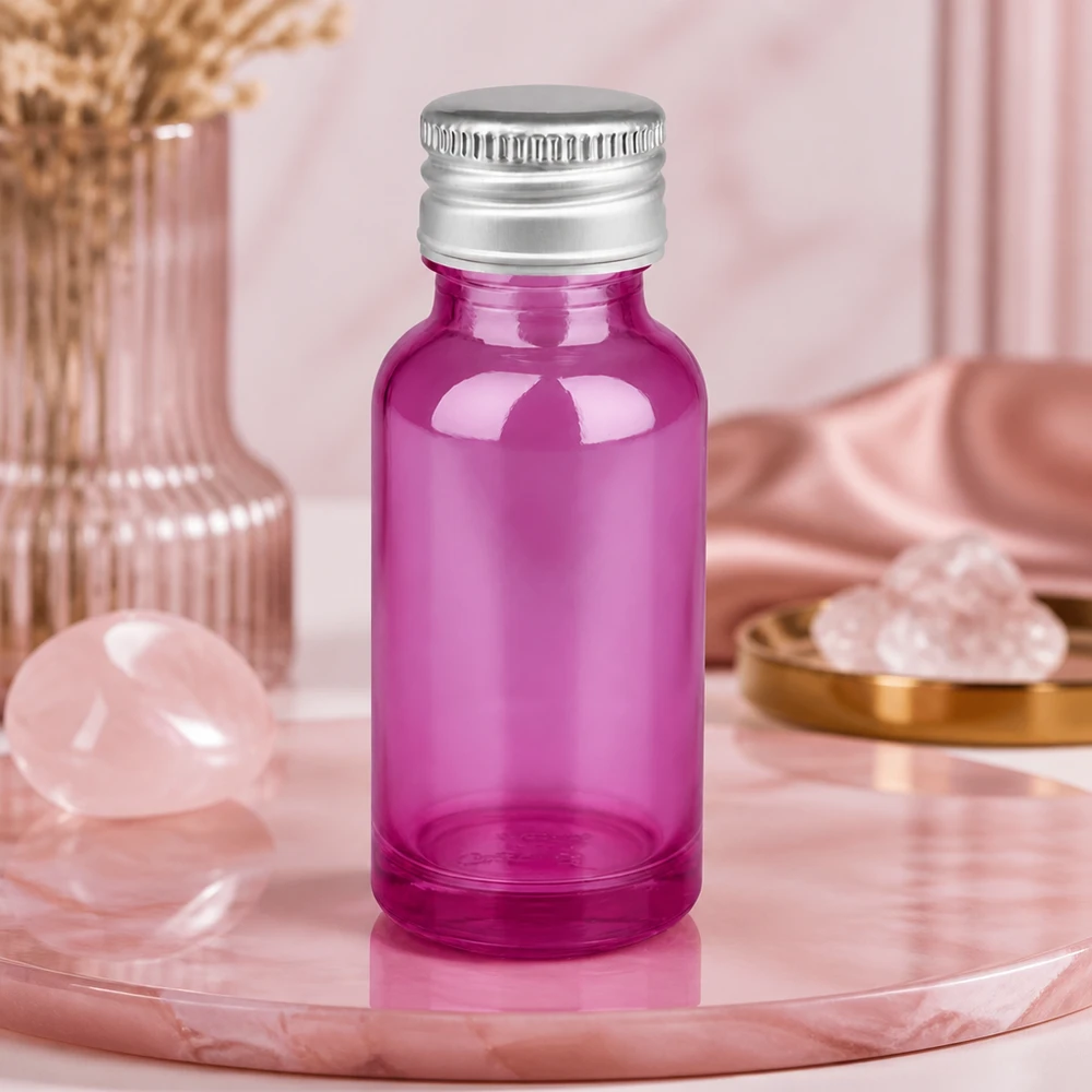 20 ml flaske 11 mm skruelåg aluminium-sølv standard PurpleLine.UT18/20 20 ml violet glasflaske af høj kvalitet med UV-beskyttelse og sølvfarvet aluminiumslåg STD