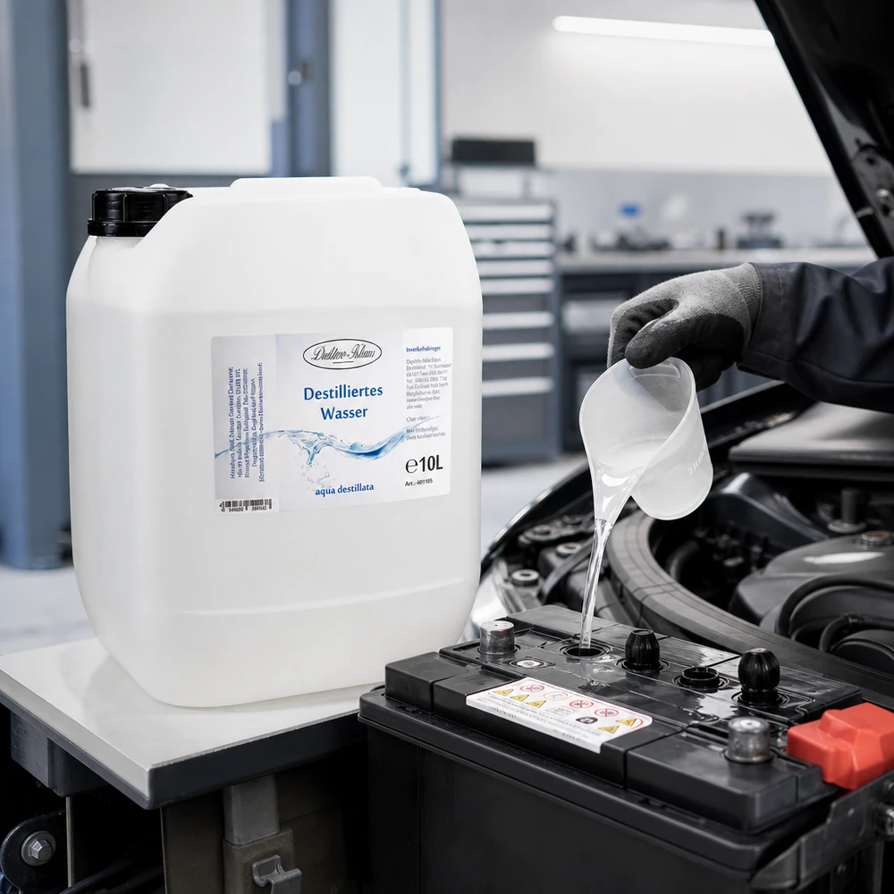 10 liter destilleret vand Doktor-Klaus Hochreines destilliertes Wasser Doktor-Klaus 10L für Kühlsysteme und Batteriewartung im Auto