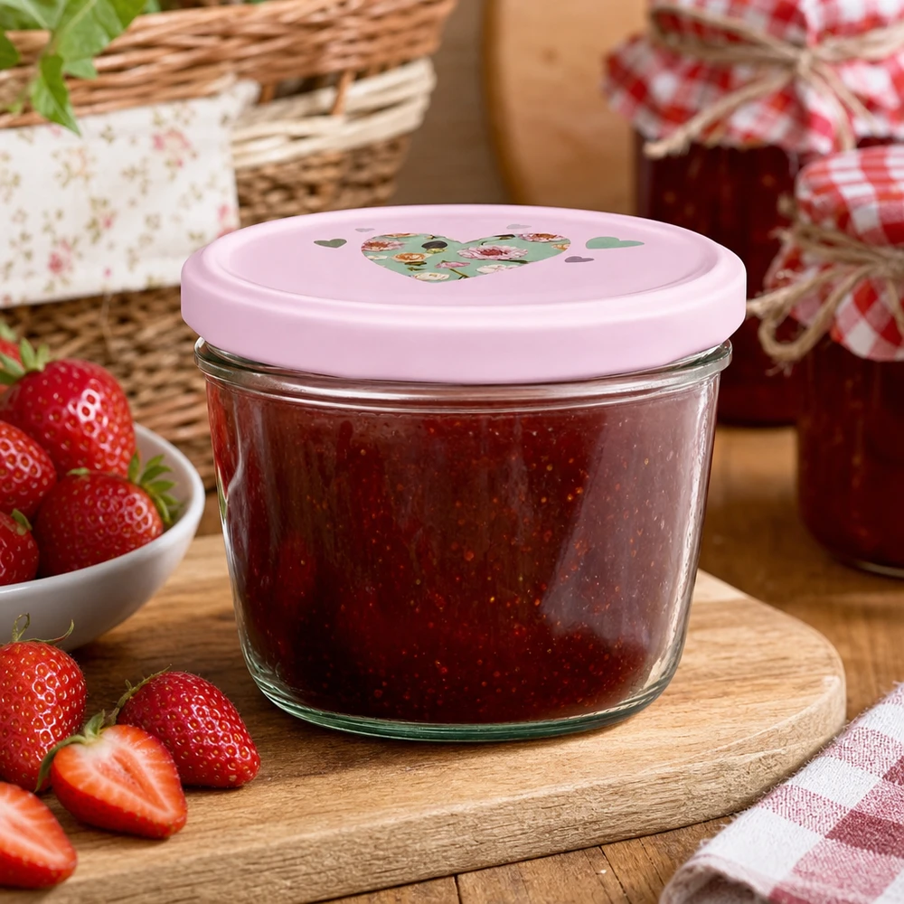 230 ml væltet glas + BasicSeal låg hjerte rosa UNiTWIST 230 ml væltet glas + BasicSeal låg hjerte rosa UNiTWIST