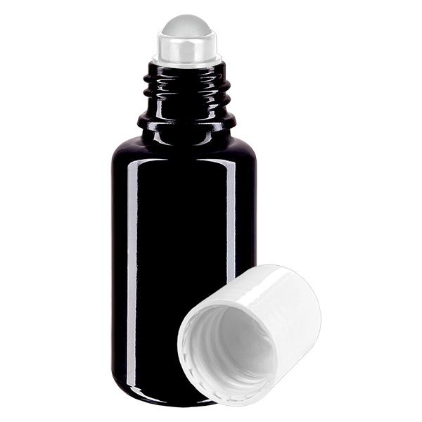 Apoteksflaske viol. 20ml roll-on hætte hvid Apoteksflaske viol. 20ml roll-on hætte hvid