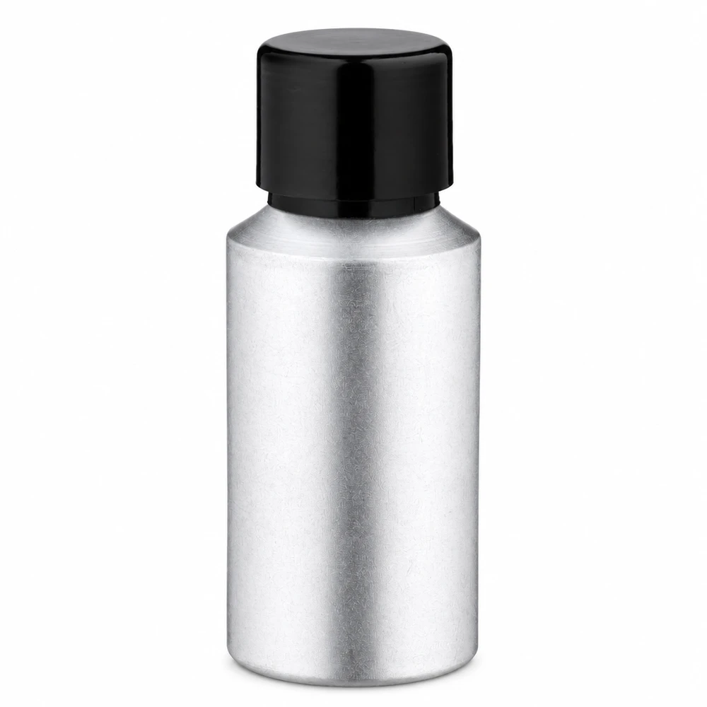 30 ml farvet aluminiumsflaske med skruelåg 30 ml farvet aluminiumsflaske med sort skruelåg til kosmetik og æteriske olier