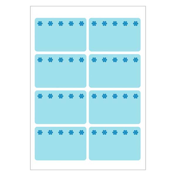 Frysetiketter blå (48 klistermærker) 26x40mm | 6 ark = 48 papirklistermærker Frysetiketter blå (48 klistermærker) 26x40mm | 6 ark = 48 papirklistermærker