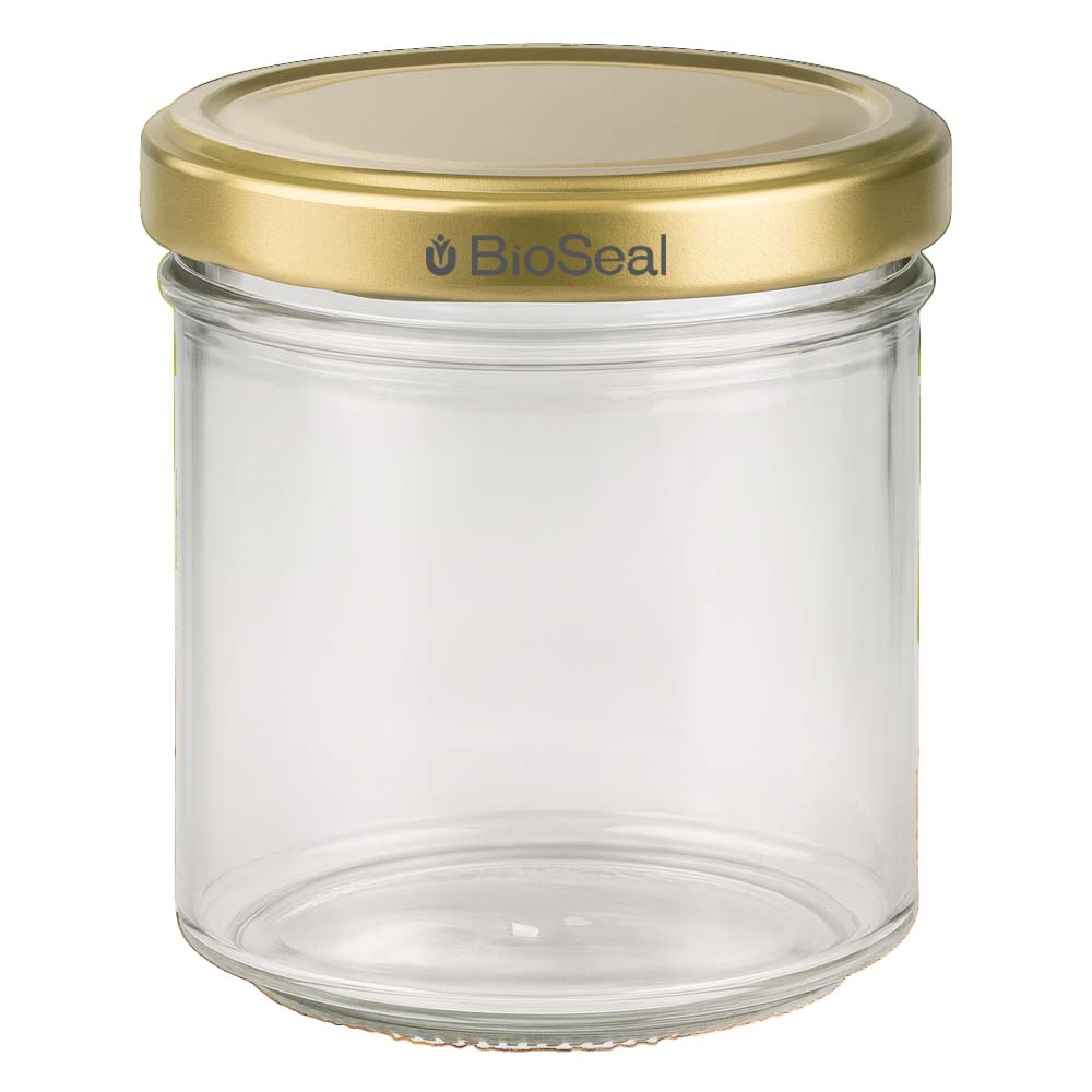 200 g honningglas med gyldent BioSeal UNiTWIST-låg