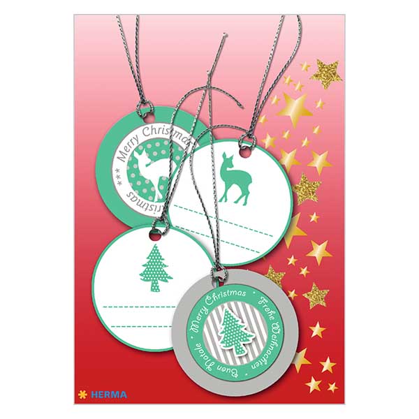 Grønt fawnvedhæng (4 stk.) med 3D-glitter | 6 papirvedhæng med tråd. Grønt fawnvedhæng (4 stk.) med 3D-glitter | 6 papirvedhæng med tråd.