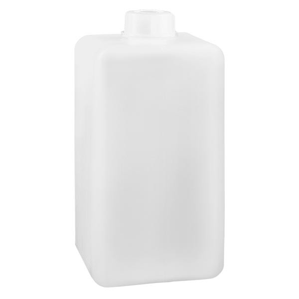 Kemikalieflaske 1500 ml, smal hals fremstillet af PE-HD, naturfarve Kemikalieflaske 1500 ml, smal hals fremstillet af PE-HD, naturfarve